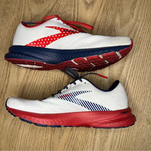 Brooks Running Women's Launch 7 Run USA Stars Stripes Navy Red Sneaker Size 7.5 - Picture 10 of 10